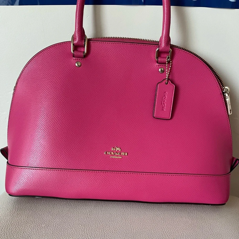 Coach Sierra Satchel Hot Pink Leather Crossbody Shoulder Bag Medium